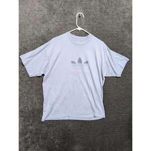 Vintage Adidas Trefoil T Shirt XL Light Blue Single Stitch Fruit of the Loom 90s